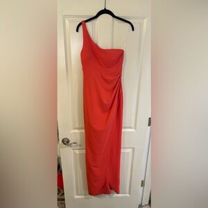 Women’s Coral one shoulder long dress